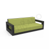 Диван Quarter lounge с подушками черного цвета, аксессуар зеленого цвета