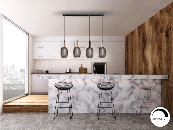 Подвесной светильник Micron 4L золотой/черный от интернет-магазина IDODOM.RU