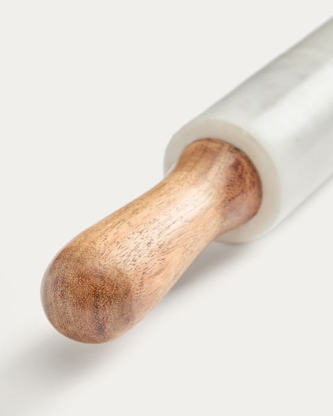 Скалка Nuvir из белого мрамора и массива акации от интернет-магазина IDODOM.RU