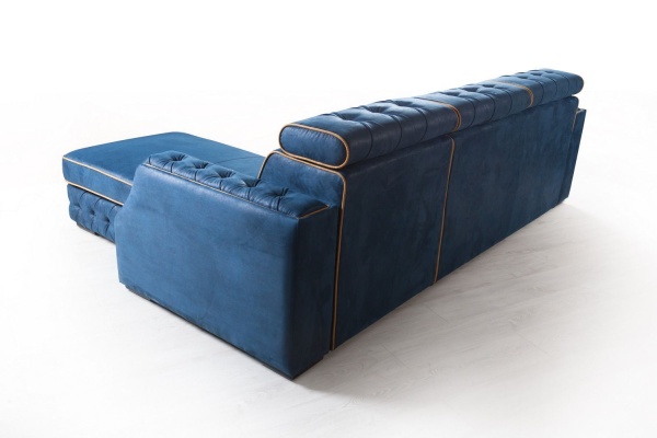 Portofino угловой диван-кровать замша синий от интернет-магазина IDODOM.RU
