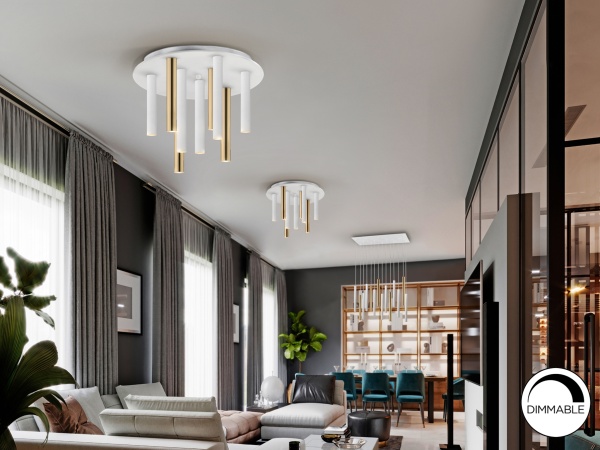 Потолочный светильник Varas белый/золотой 9L от интернет-магазина IDODOM.RU