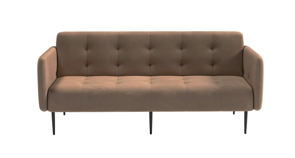 Monaco диван-кровать прямой с подлокотниками, трехместный, велюр бежевый Velutto 23 от интернет-магазина IDODOM.RU