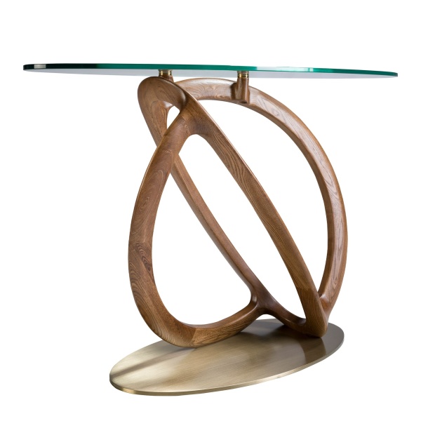 Консоль 3246/CON16171 из закаленного стекла и ореха от интернет-магазина IDODOM.RU