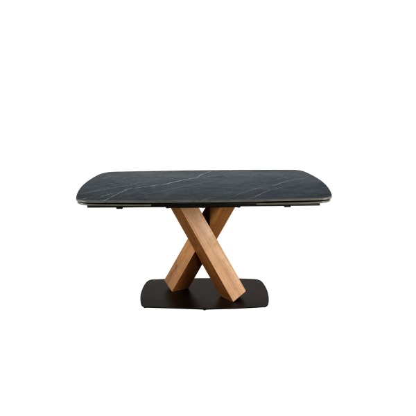 Раздвижной обеденный стол 1149 из керамики с мраморной отделкой и ореха от интернет-магазина IDODOM.RU