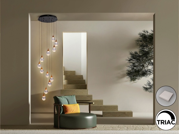 Corina Люстра 12L черно-медный от интернет-магазина IDODOM.RU