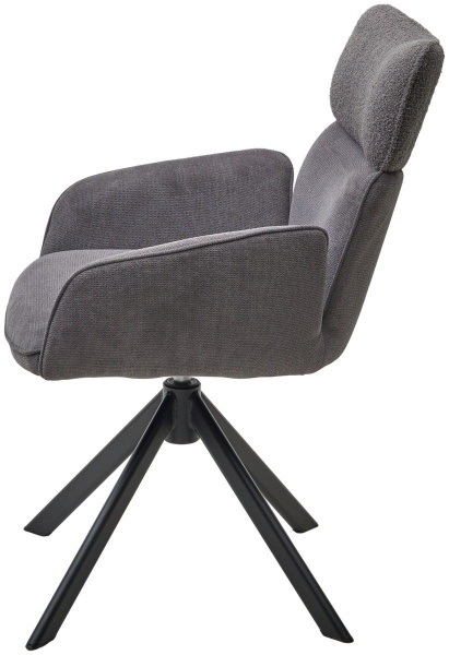 Стул с подлокотниками Trio ткань комби серый, поворотно-возвратный механизм  360 градусов от интернет-магазина IDODOM.RU