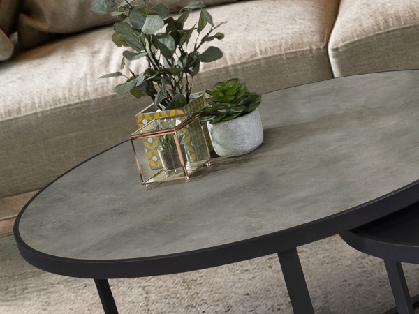 Комплект приставных столиков Naira черный / серый от интернет-магазина IDODOM.RU