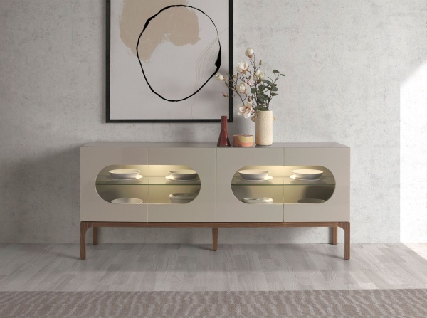 Сервант 3241/CP2205E1 из серого и орехового дерева с внутренней подсветкой от интернет-магазина IDODOM.RU