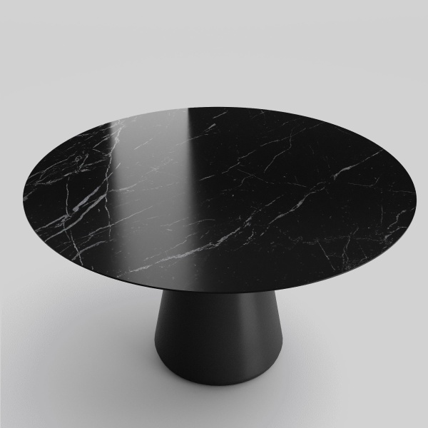 Стол круглый Ikon 120, керамика глянцевая, черная от интернет-магазина IDODOM.RU