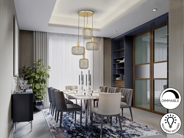 Подвесной светильник Osiris 4L золотой от интернет-магазина IDODOM.RU