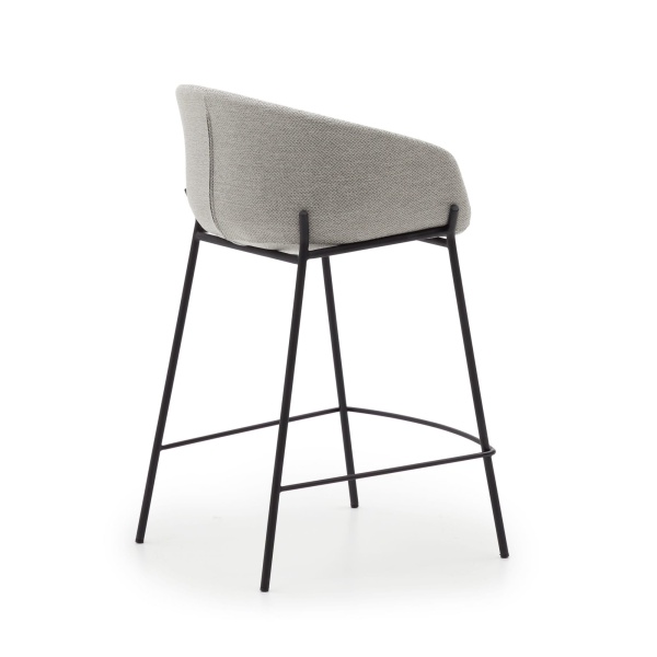 Yvette Полубарный стул светло-серый с ножками в черной отделке 65 см от интернет-магазина IDODOM.RU