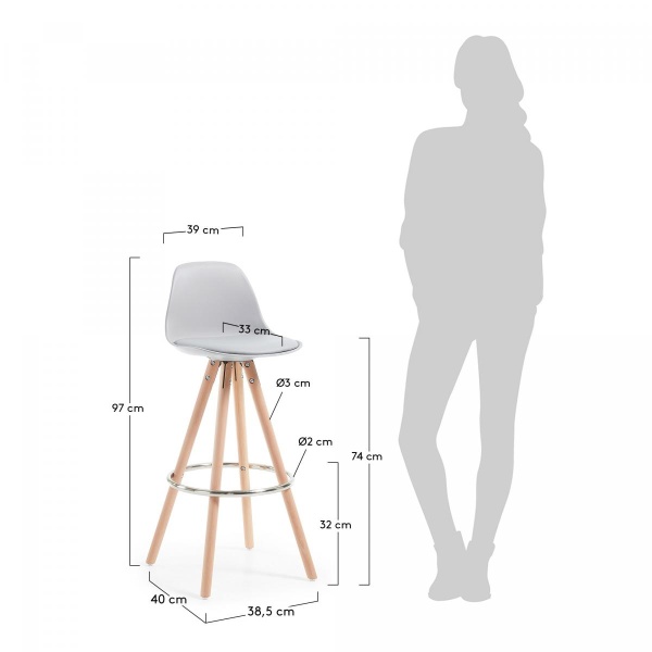 Барный стул Stag серый от интернет-магазина IDODOM.RU