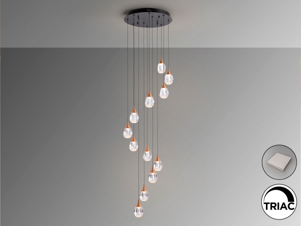 Corina Люстра 12L черно-медный от интернет-магазина IDODOM.RU