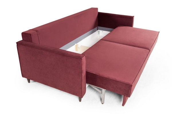 Keln диван-кровать трехместный прямой, велюр красный от интернет-магазина IDODOM.RU