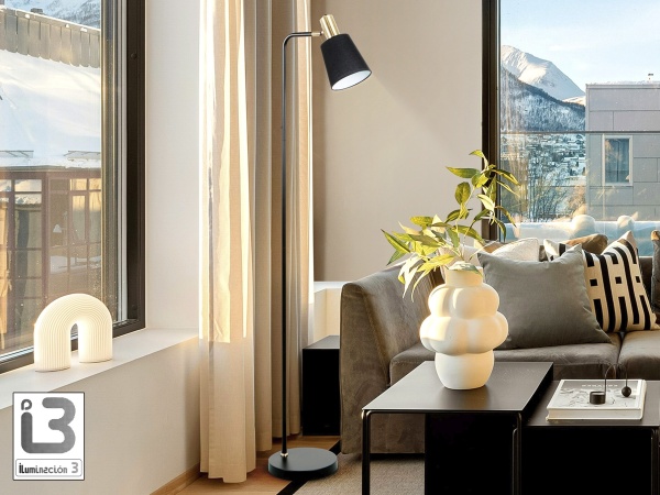 Gisela Торшер 1L черный-латунный от интернет-магазина IDODOM.RU