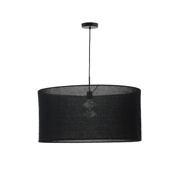 Льняной абажур Mariela с черной отделкой Ø 80 от интернет-магазина IDODOM.RU