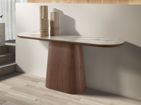 Консоль 3284 из керамики в мраморной отделке и ореха от интернет-магазина IDODOM.RU