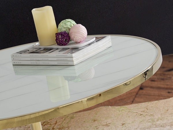 Журнальный столик Dekala бело-золотой D90 от интернет-магазина IDODOM.RU