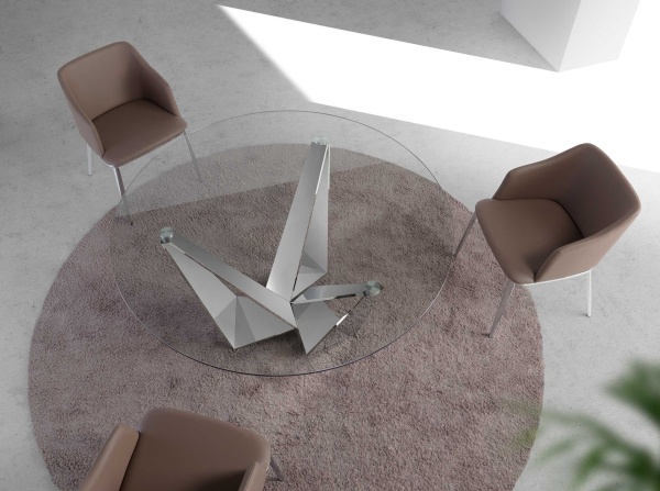 Круглый обеденный стол CT2061R /1042 стеклянный Ø150 от интернет-магазина IDODOM.RU