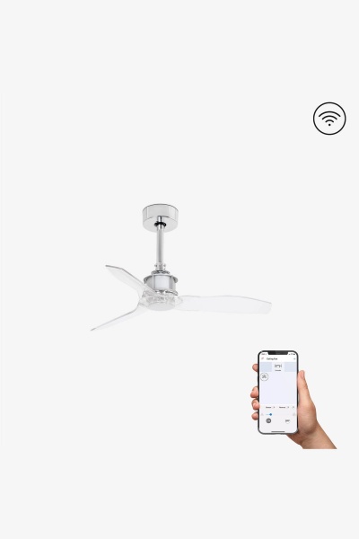 Хромированный/прозрачный вентилятор Just Fan XS 81см SMART от интернет-магазина IDODOM.RU