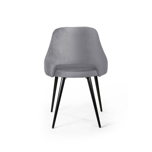 Стул William, бархат светло-серый 26/ черный конус от интернет-магазина IDODOM.RU