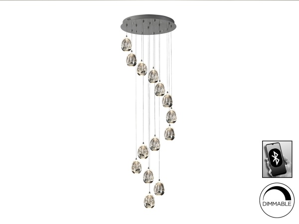 Люстра Rocio LED 14L DIM хром BLUETOOTH от интернет-магазина IDODOM.RU