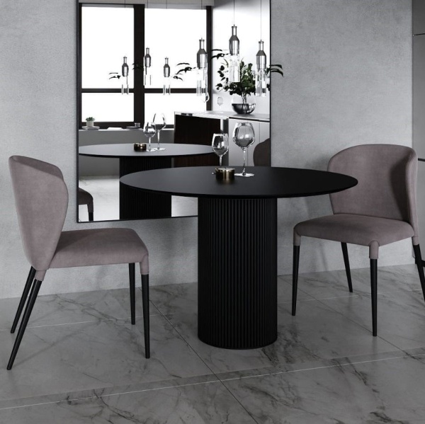 Стол круглый Nolan 100, керамика матовая, черная от интернет-магазина IDODOM.RU