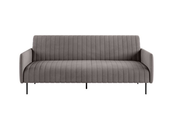 Baccara диван-кровать трехместный прямой с подлокотниками, бархат антрацит 14 от интернет-магазина IDODOM.RU