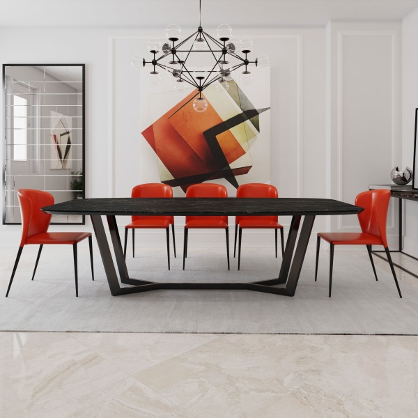 Стол овальный BENZ 200, керамика матовая, черная от интернет-магазина IDODOM.RU