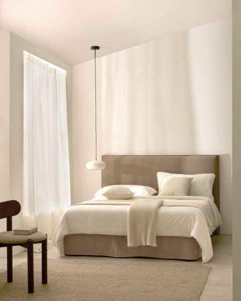 Jaira Кровать коричневого цвета со съемным чехлом для матраса размером 160 х 200 от интернет-магазина IDODOM.RU