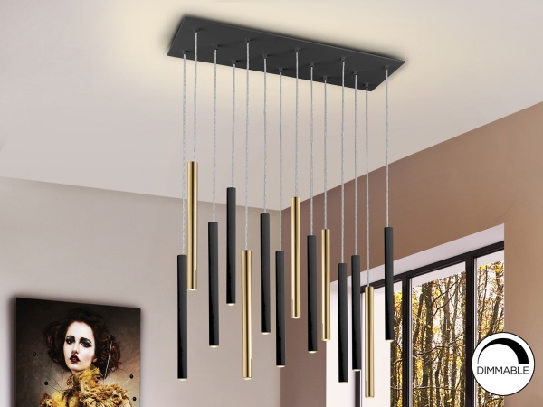 Подвесной светильник Varas 14L золото/черный от интернет-магазина IDODOM.RU