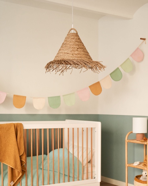 Абажур Fonteta из натурального волокна с натуральной отделкой, 40 см от интернет-магазина IDODOM.RU