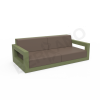 Диван Quarter lounge с подушками темно-зеленого цвета, аксессуар кофейного цвета
