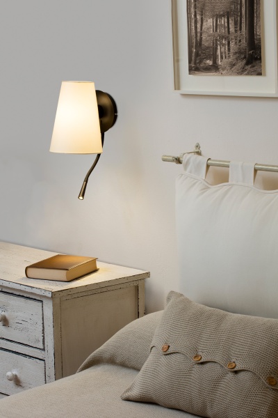 Бра с ридером Lupe черный/бежевый от интернет-магазина IDODOM.RU