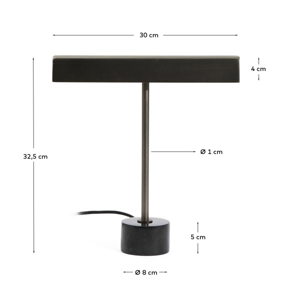 Настольная лампа Lynor из черного металла с основанием из черного мрамора от интернет-магазина IDODOM.RU