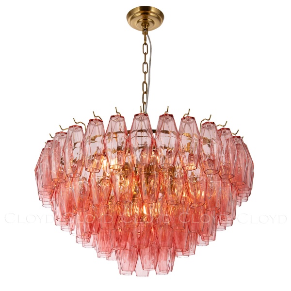 Люстра Cloyd CALCUTTA C6 / Ø60 см - латунь - розов.стекло (арт.11684) от интернет-магазина IDODOM.RU