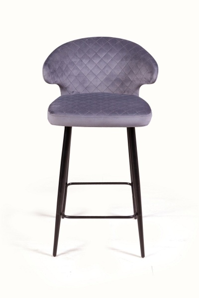 Стул полубарный Richard ромб, бархат серый 27 от интернет-магазина IDODOM.RU