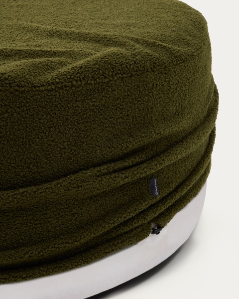 Чехол на пуф Kaeli из зеленого букле Ø 120 см от интернет-магазина IDODOM.RU