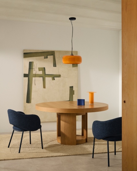 Круглый раздвижной стол Artis из массива дерева и дубового шпона, 120 (170) см x 80 от интернет-магазина IDODOM.RU