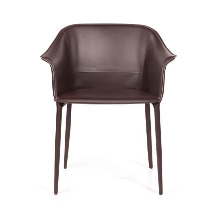 Стул  с подлокотниками GIO, кожа коричневый от интернет-магазина IDODOM.RU