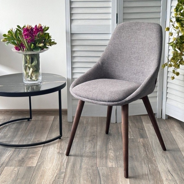 Стул Donatello рогожка серый, опоры орех от интернет-магазина IDODOM.RU