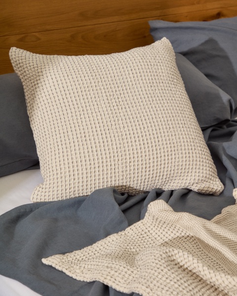 Mabile Комплект из 2 жаккардовых подушек в синюю полоску из 100% хлопка 50 x 50 от интернет-магазина IDODOM.RU