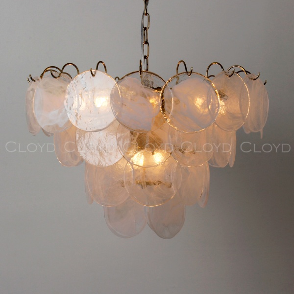 Люстра Cloyd LINZE-B C13 / Ø60 см - латунь - белое стекло (арт.11674) от интернет-магазина IDODOM.RU