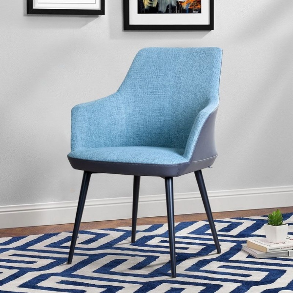 Стул с подлокотниками Frank, рогожка комби синий от интернет-магазина IDODOM.RU