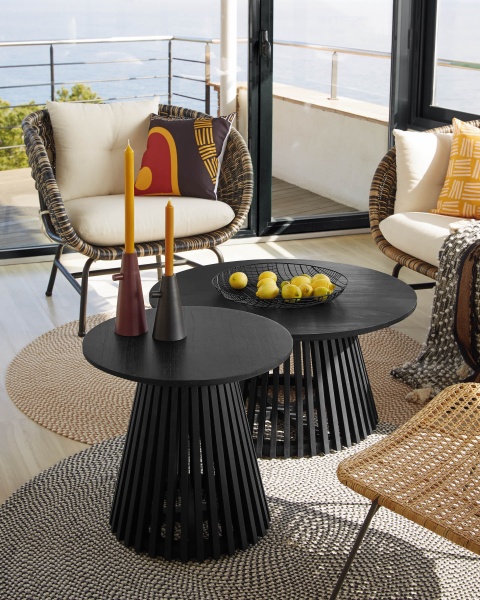 Журнальный столик Irune Ø50 черный от интернет-магазина IDODOM.RU