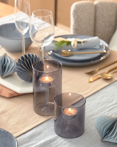 Маленький подсвечник Rylee темно-серый от интернет-магазина IDODOM.RU