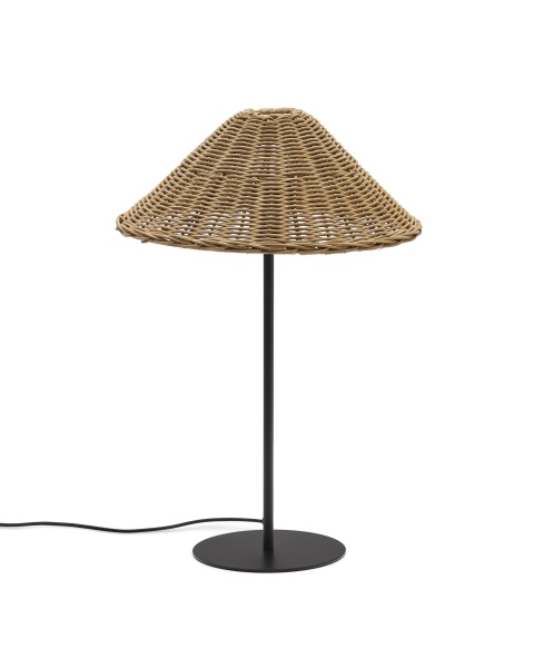Urania Настольная лампа из ротанга и черного металла от интернет-магазина IDODOM.RU