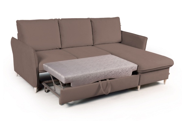 Hans диван-кровать с шезлонгом рогожка серый от интернет-магазина IDODOM.RU