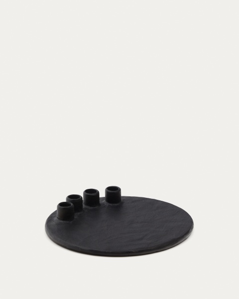 Подсвечник из черного алюминия Nuvro от интернет-магазина IDODOM.RU