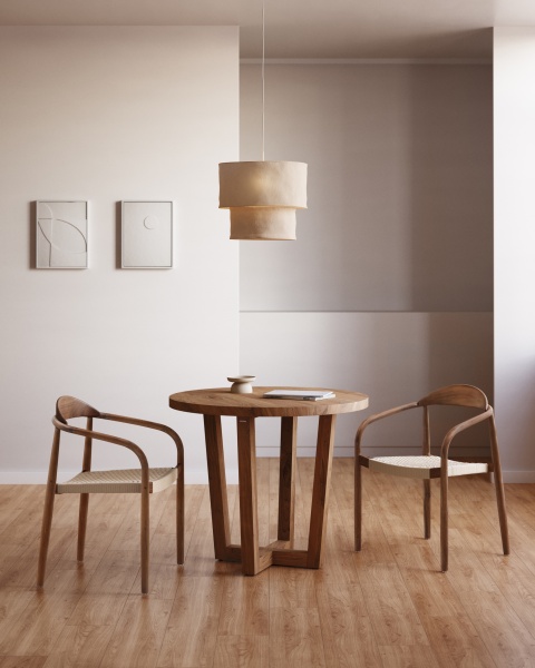 Круглый стол Nahla из массива акации с натуральной отделкой Ø 90 см от интернет-магазина IDODOM.RU